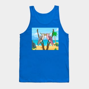 Colorful Cockatoo Bird Parrot Tank Top